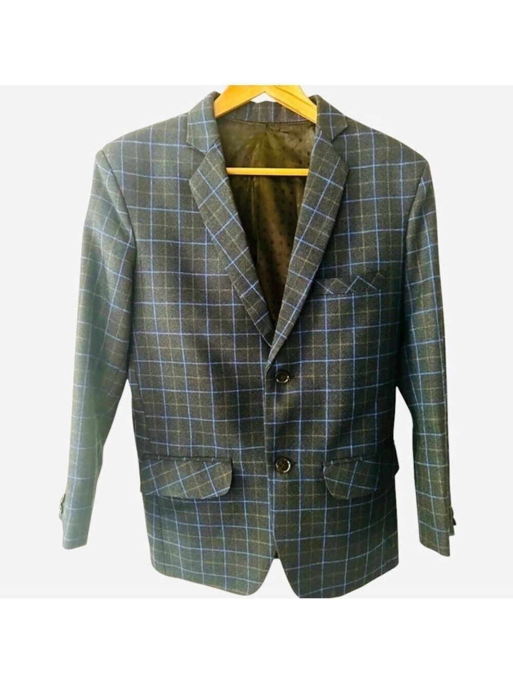 WINDOW PANE WOOL BLAZER MENS SZ 36